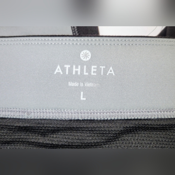 Athleta Athletic Women’s Leggings Black And Grey Size Large Zip Pocket Stretch - Picture 4 of 9